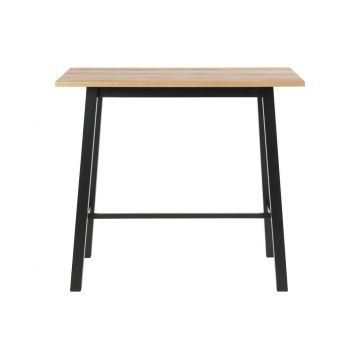 Masa de bar din furnir si metal Chara Stejar / Negru, L117xl58xH105 cm