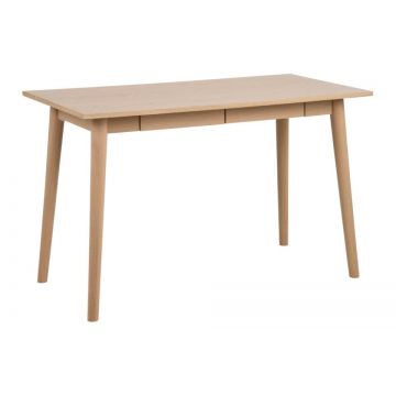 Masa de birou din lemn si furnir, cu 2 sertare, Marte Stejar Deschis, L120xl60xH75 cm