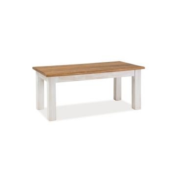 Masa de cafea din lemn de pin Portos Alb / Natural, L120xl60xH52 cm