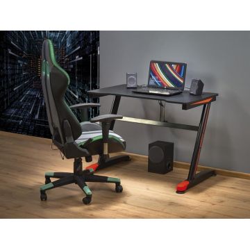 Masa de gaming din MDF si metal, Ben-40 Negru Rosu, L100xl60xH74 cm