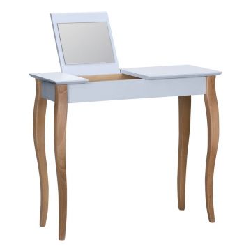 Masă de toaletă cu oglindă Ragaba Dressing Table, lungime 85 cm, gri deschis