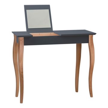 Masă de toaletă cu oglindă Ragaba Dressing Table, lungime 85 cm, gri grafit