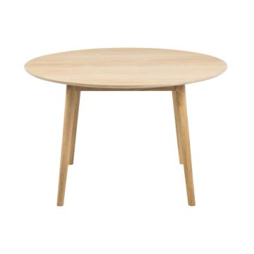 Masa rotunda din furnir si lemn Nagano Dining Light Oak, Ø120xh75 cm