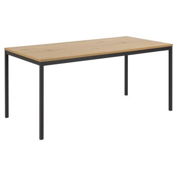 Masa din MDF si metal Seaford Stejar / Negru, L160xl80xH74 cm