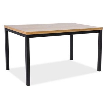 Masa din metal si lemn de furnir Normano, L120xl80xh77 cm Masa din metal si lemn de furnir Normano, L120xl80xh77 cm