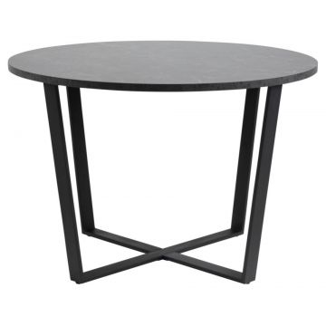 Masa rotunda din pal si metal, Amble Negru, Ø110xH75 cm