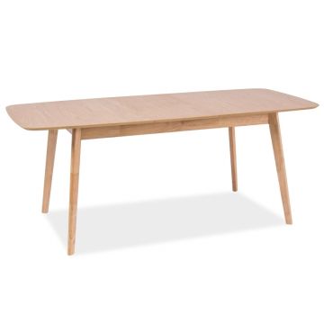 Masa extensibila din MDF, furnir si lemn Felicitas Stejar, L120-150xl75xH75 cm