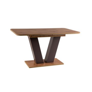 Masa extensibila din pal Platon Stejar Wotan / Maro, L136-176xl80xH76 cm Masa extensibila din pal Platon Stejar Wotan / Maro, L136-176xl80xH76 cm