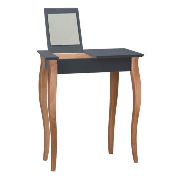 Măsuță de toaletă cu oglindă Ragaba Dressing Table, lungime 65 cm, gri grafit