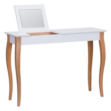 Masă de toaletă cu oglindă Ragaba Dressing Table, lungime 105 cm, alb