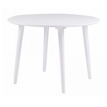 Masă de dining din lemn arbore de cauciuc Rowico Lottle, ⌀ 106 cm, alb