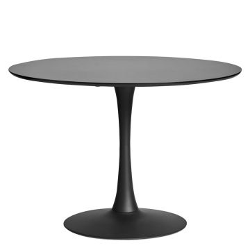 Masă rotundă pentru dining Marckeric Oda, ø 110 cm, negru