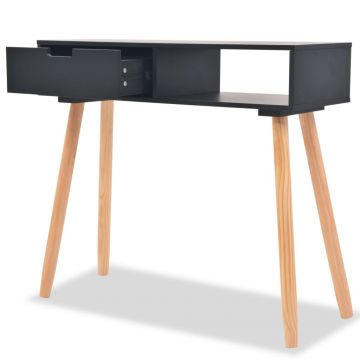 vidaXL Masă consolă, lemn masiv de pin 80x30x72 cm, negru