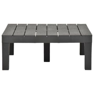 vidaXL Masă de grădină, antracit, 78 x 78 x 31 cm, plastic