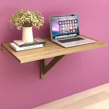 vidaXL Masă de perete pliabilă, culoare stejar, 100 x 60 cm vidaXL Masă de perete pliabilă, culoare stejar, 100 x 60 cm