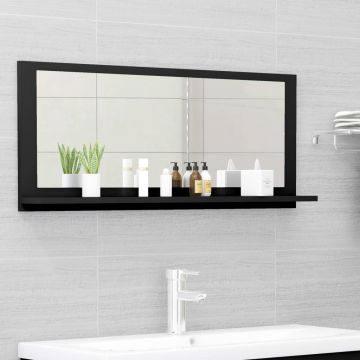 vidaXL Oglindă de baie, negru, 90 x 10,5 x 37 cm, PAL