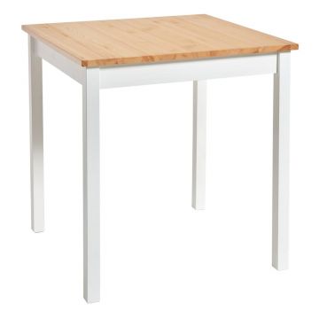 Masă dining din lemn de pin Bonami Essentials Sydney, 70 x 70 cm, natural-alb Masă dining din lemn de pin Bonami Essentials Sydney, 70 x 70 cm, natural-alb