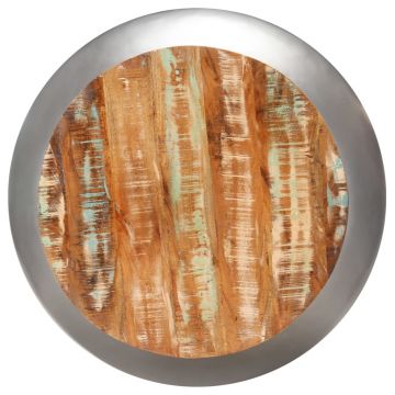 vidaXL Măsuță de cafea, gri, 68x68x30 cm, lemn masiv reciclat