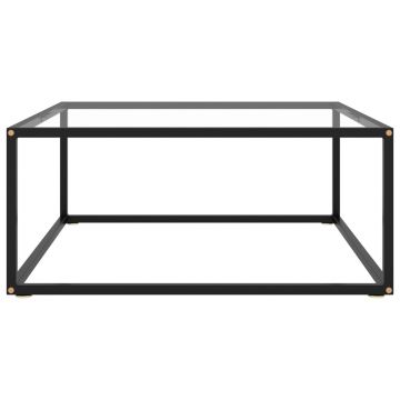 vidaXL Măsuță de cafea, negru cu sticlă securizată, 80x80x35 cm