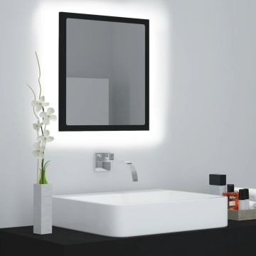 vidaXL Oglindă de baie cu LED, negru, 40x8,5x37 cm, acril