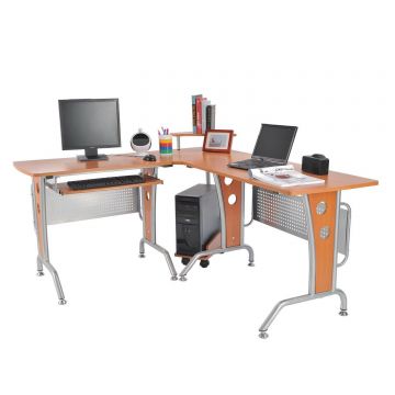 HomCom birou pe colt, cu suport pentru PC, 170x140x86,5 cm | AOSOM RO