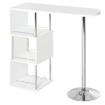 HomCom masa inalta de bucatarie, cu 3 rafturi, 113x40x105cm | AOSOM RO