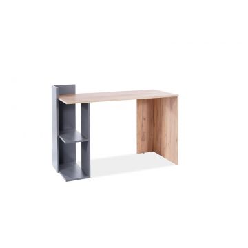Masa de birou din pal, B-001 Stejar Wotan / Antracit, L122xl57xH85 cm