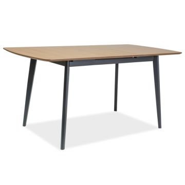 Masa extensibila din MDF, furnir si lemn Vitro II Stejar / Grafit, L120-160xl80xH75 cm Masa extensibila din MDF, furnir si lemn Vitro II Stejar / Grafit, L120-160xl80xH75 cm