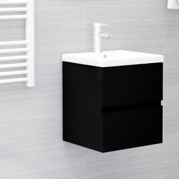 vidaXL Dulap cu chiuvetă încorporată, negru, PAL vidaXL Dulap cu chiuvetă încorporată, negru, PAL