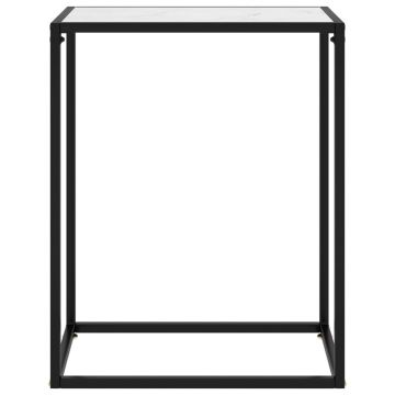 vidaXL Masă consolă, alb, 60x35x75 cm, sticlă securizată