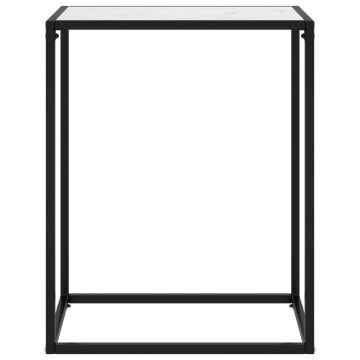 vidaXL Masă consolă, alb, 60x35x75 cm, sticlă securizată