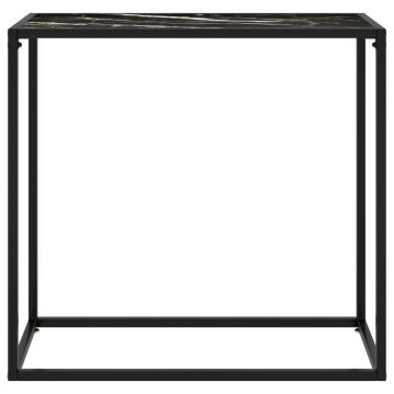 vidaXL Masă consolă, negru, 80x35x75 cm, sticlă securizată