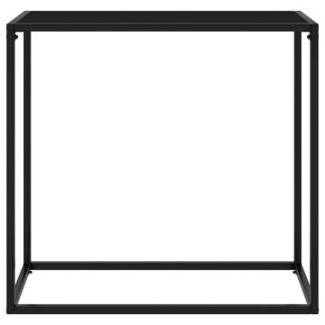vidaXL Masă consolă, negru, 80x35x75 cm, sticlă securizată