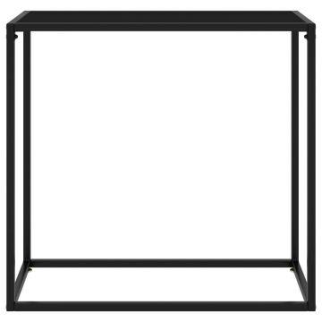 vidaXL Masă consolă, negru, 80x35x75 cm, sticlă securizată