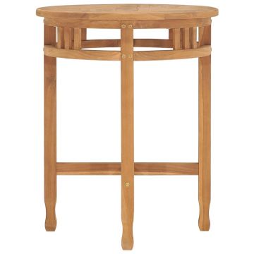 vidaXL Masă de bistro, Ø60x60 cm, lemn masiv de tec