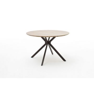 Masa rotunda din MDF si metal Firenze Stejar Wild / Negru, Ø120xH76 cm