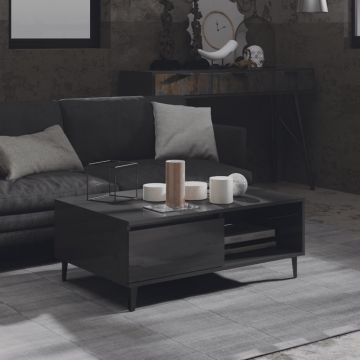 vidaXL Măsuță de cafea, gri extralucios, 90x60x35 cm, PAL