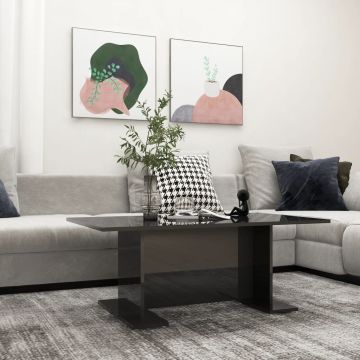 vidaXL Măsuță de cafea, negru extra lucios, 103,5 x 60 x 40 cm, PAL