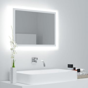 vidaXL Oglindă de baie cu LED, alb, 60x8,5x37 cm, PAL