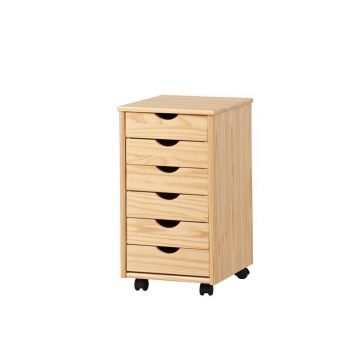 Cabinet din lemn cu 6 sertare Niel Natural, l36xA40xH65 cm