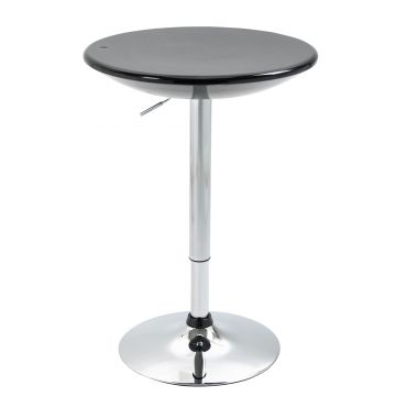 Masa rotunda de bar HOMCOM cu plan rotativ, baza din otel, Φ61x76-97cm, negru | Aosom RO