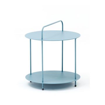 Masă auxiliară metalică de grădină Ezeis Plip, ø 45 cm, albastru