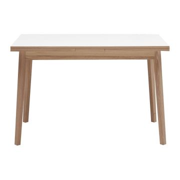 Masă dining extensibilă cu blat alb Hammel Single, 120 x 80 cm