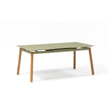 Masă metalică de grădină Ezeis Alicante, 160 x 80 cm, verde olive