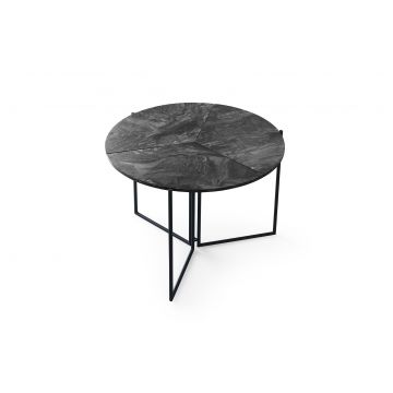 Masa rotunda din pal si metal, Yopro 1202 Antracit / Negru, Ø100xH72 cm