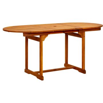 vidaXL Masă de grădină, (120-170)x80x75 cm, lemn masiv de acacia