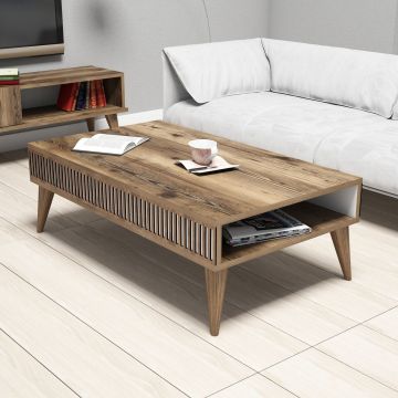 Masuta de cafea Milan Walnut, Hommy Craft, 105x60x34,6 cm, aluna