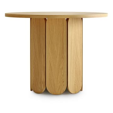 Masă dining cu aspect de lemn de stejar Woodman Soft, ø 98 cm