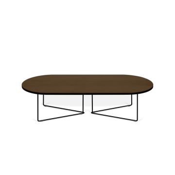 Măsuță de cafea cu blat cu aspect de lemn de nuc 136x60 cm Oval - TemaHome
