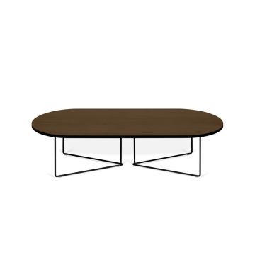 Măsuță de cafea cu blat cu aspect de lemn de nuc 136x60 cm Oval - TemaHome